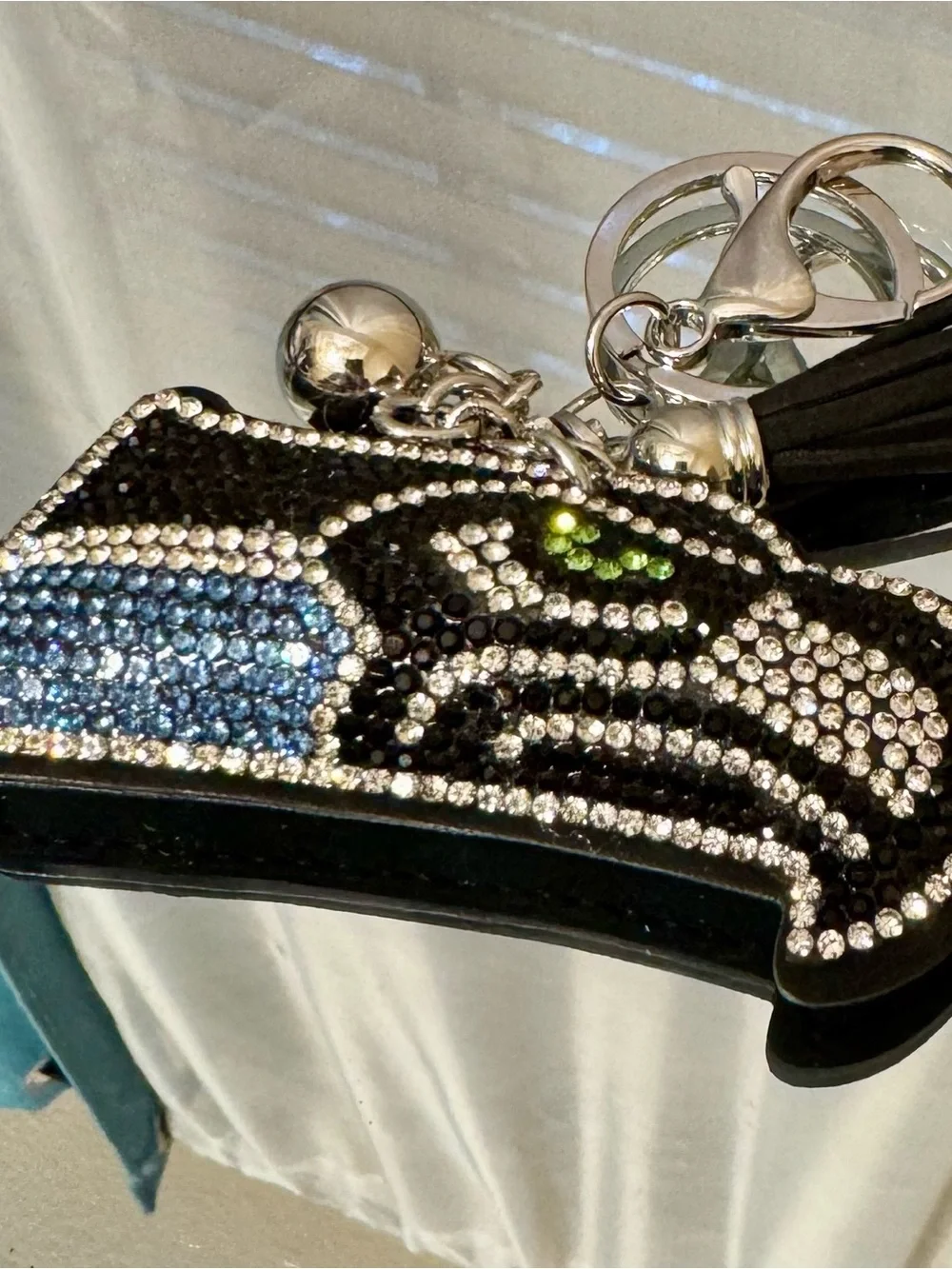 New Crystal Embellished Seahawk Keychain/Bag Charm